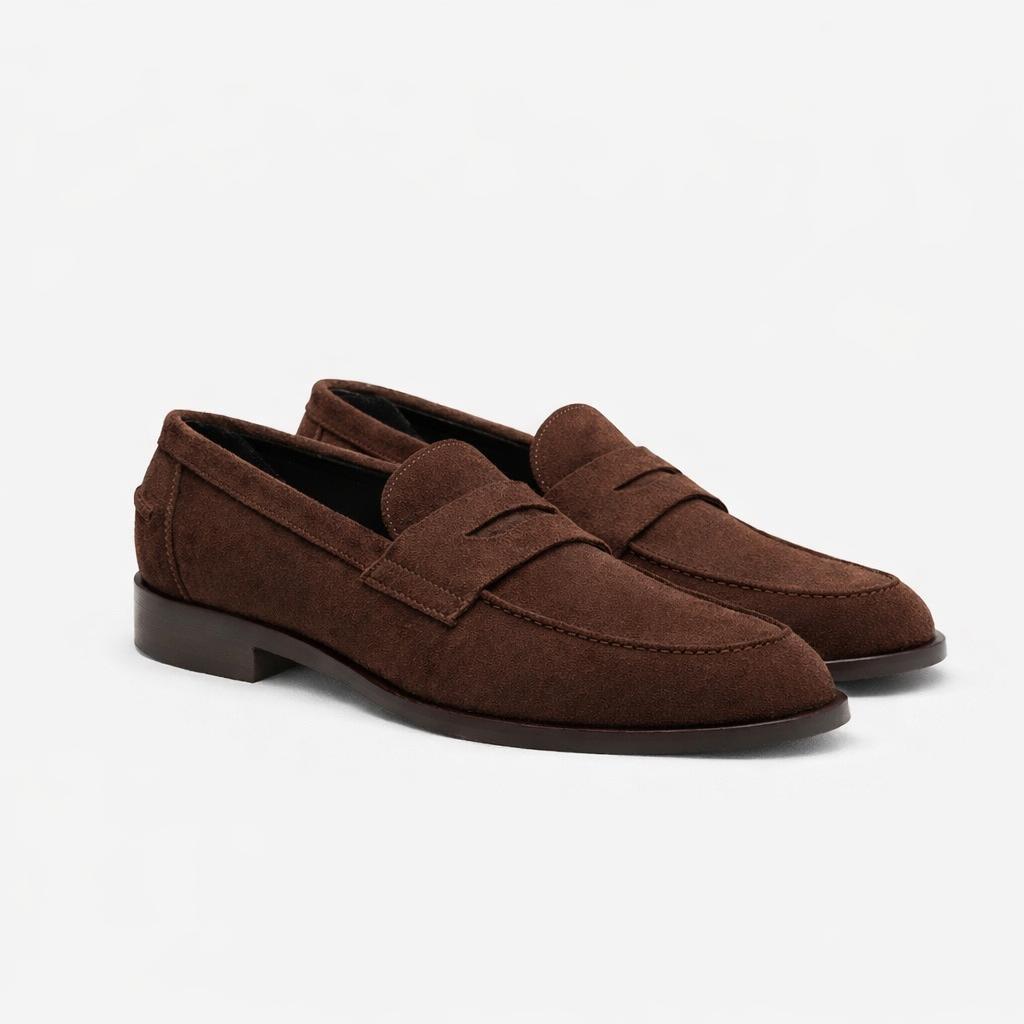 Mocassin Rudolph en veau velours Chocolat