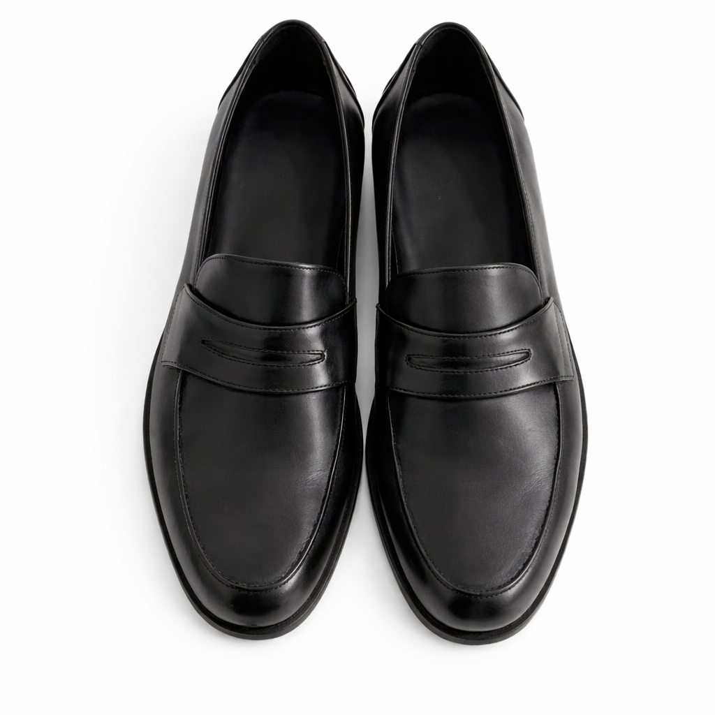 Mocassin Serge en cuir de veau lisse noir