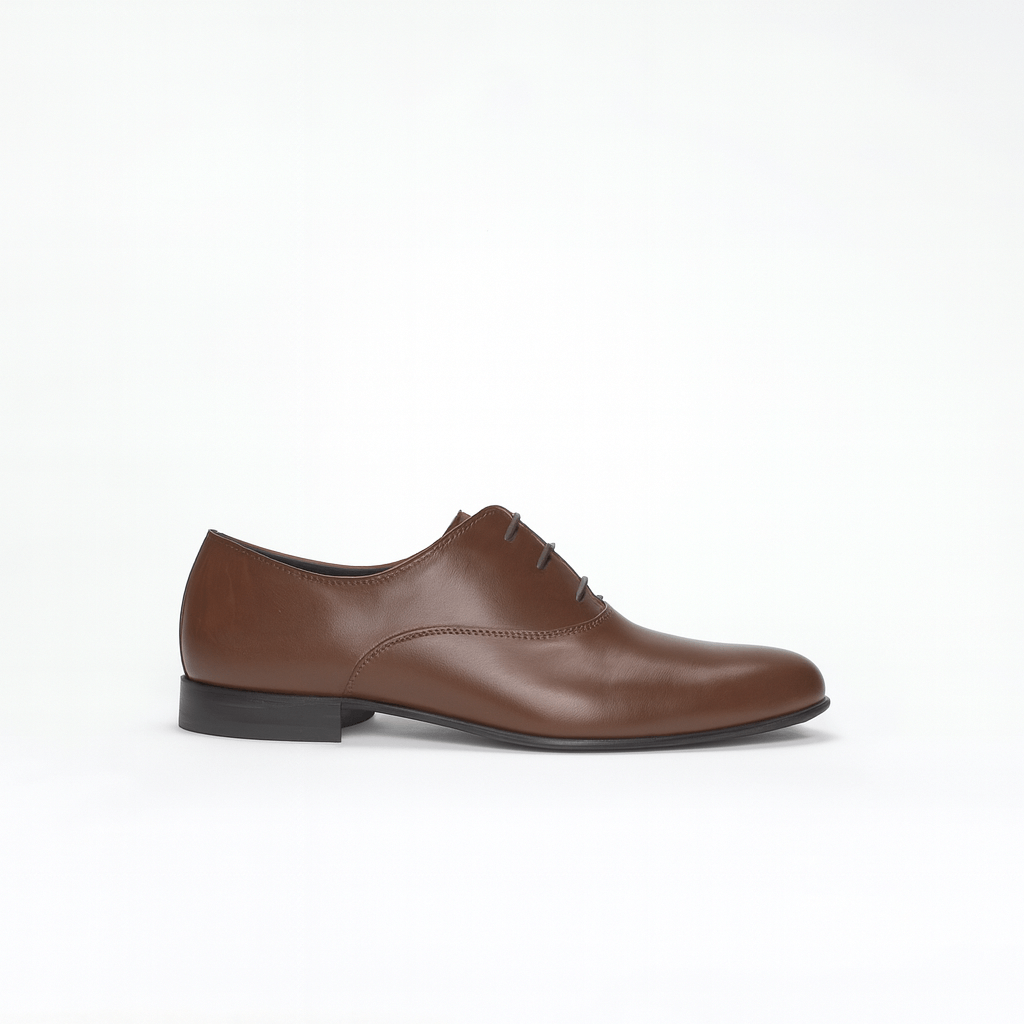 Richelieu Charles en cuir de veau lisse chocolat