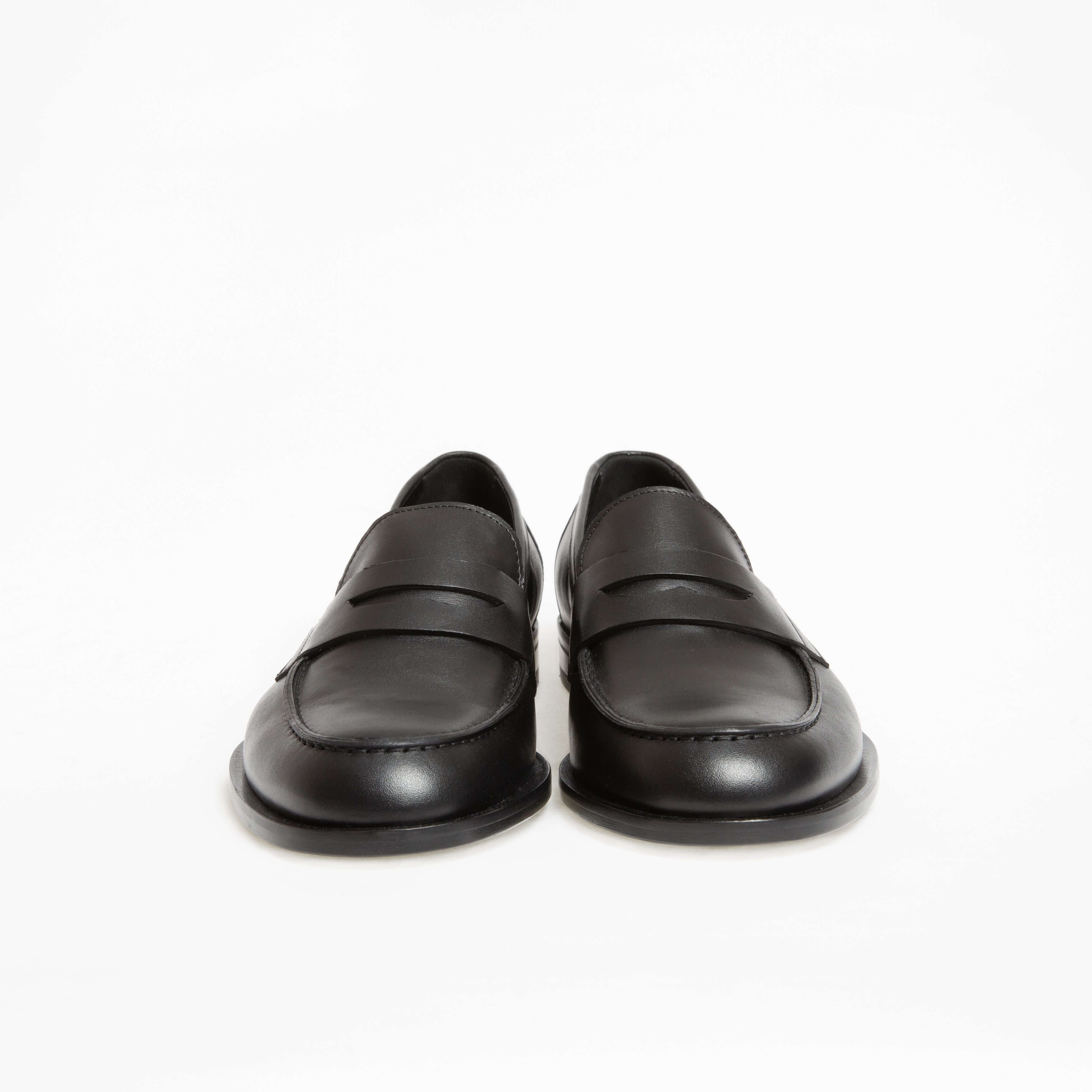 Mocassin Rudolph en cuir de veau lisse noir