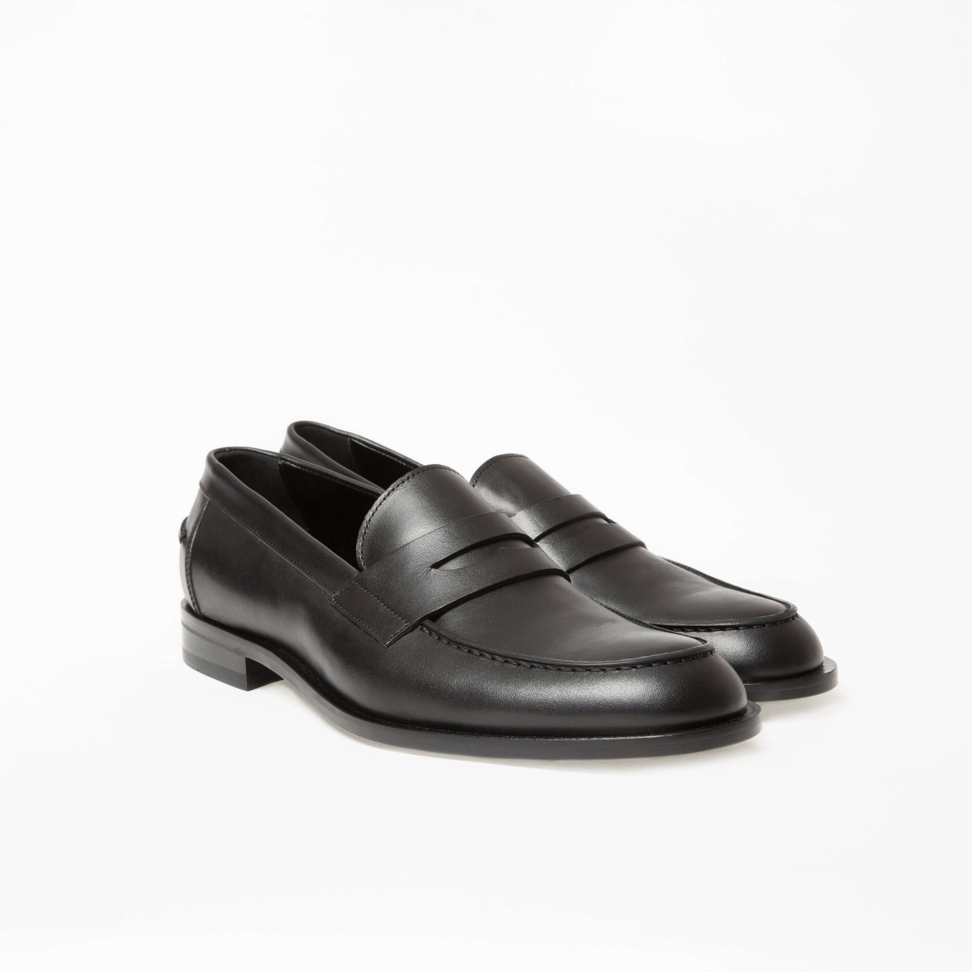 Mocassin Rudolph en cuir de veau lisse noir