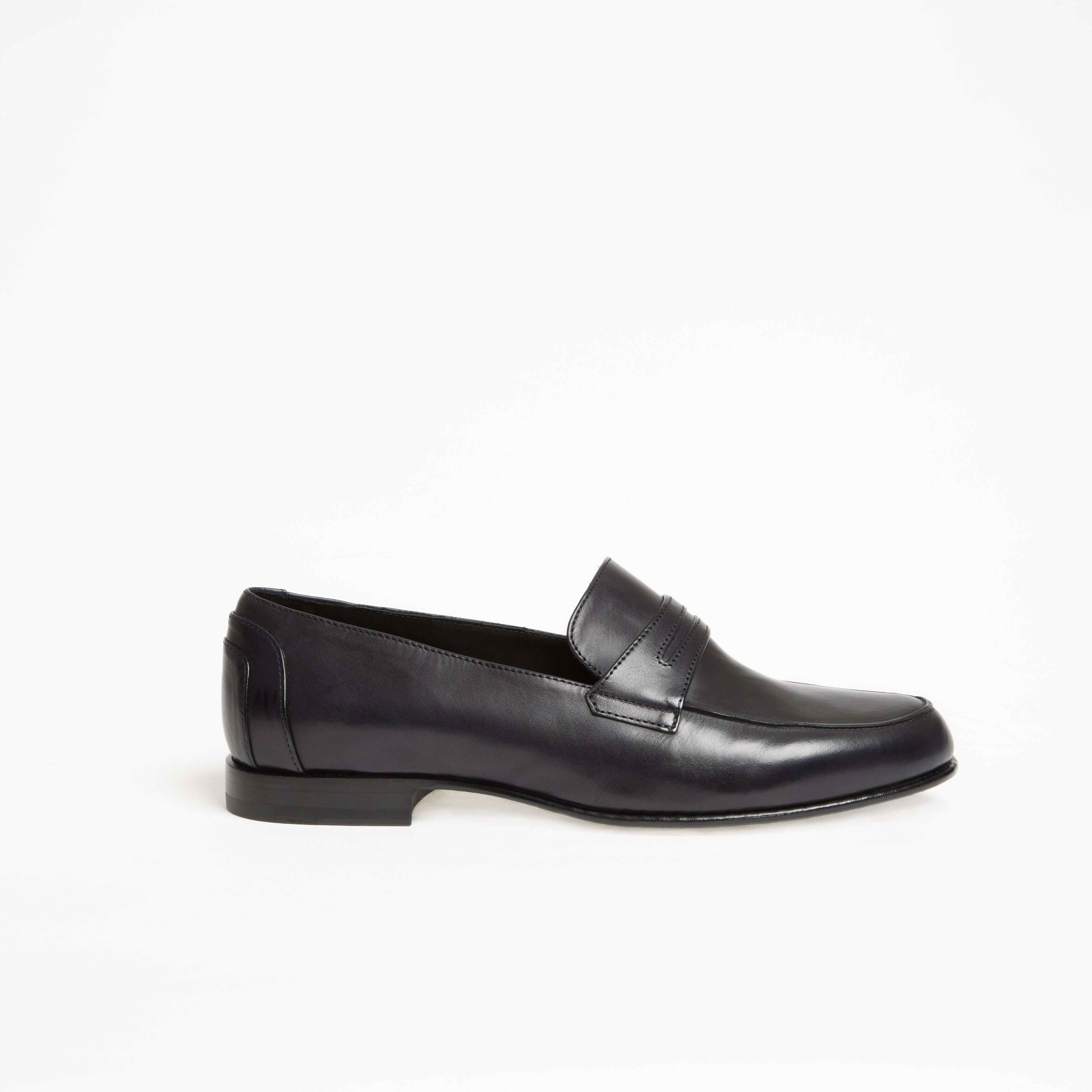 Mocassin Serge en cuir de veau lisse noir