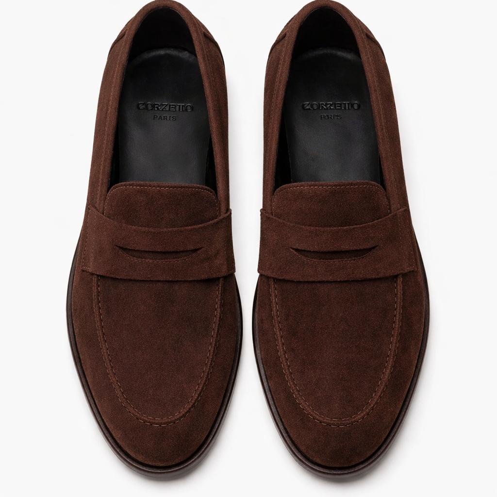 Mocassin Rudolph en veau velours Chocolat