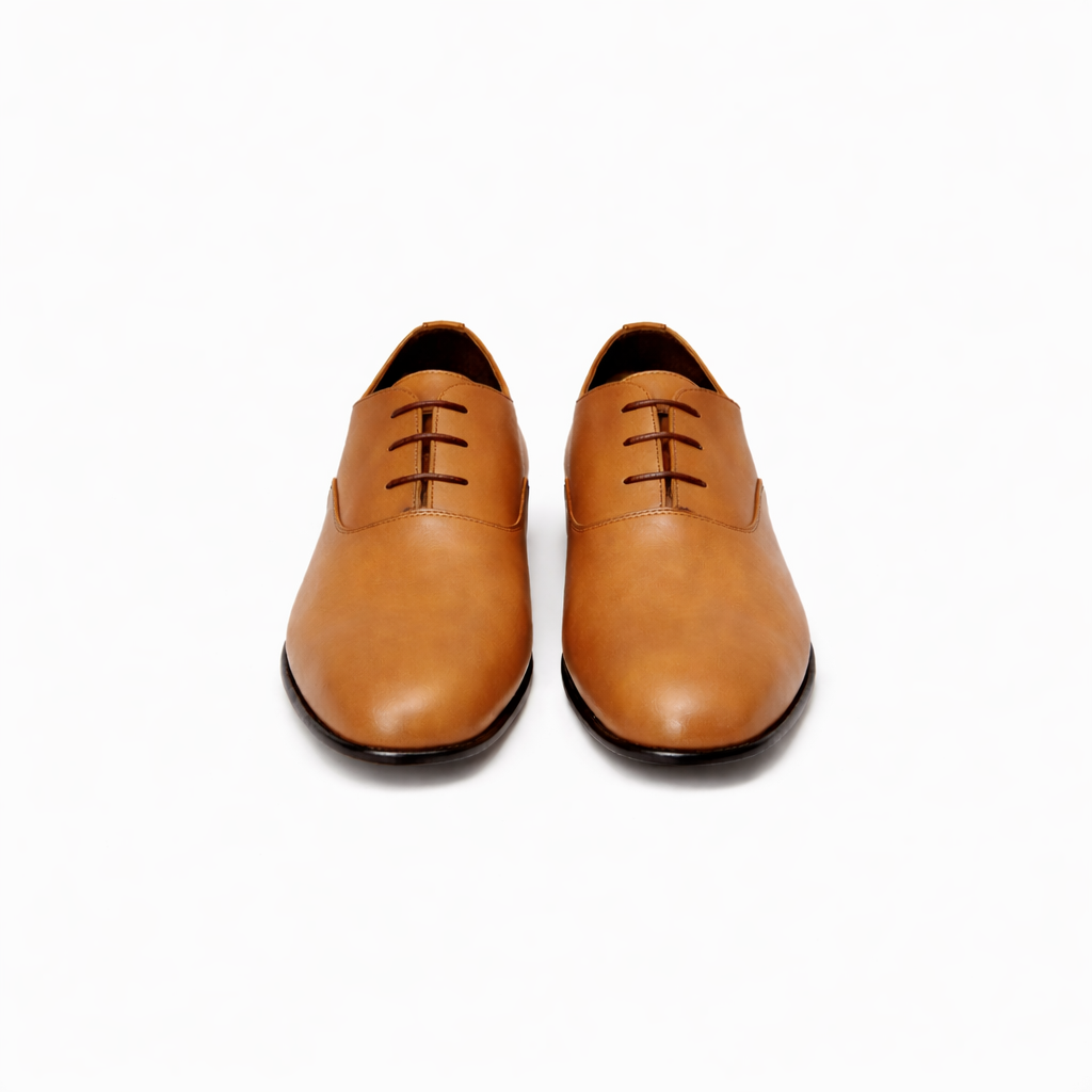 Richelieu Charles en cuir de veau lisse camel