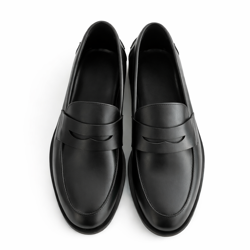 Mocassin Rudolph en cuir de veau lisse noir