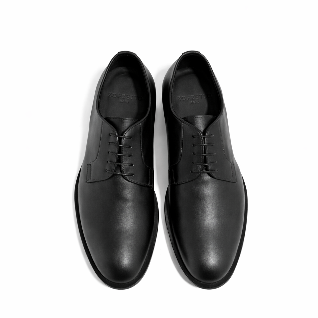 Derby Yves en cuir de veau lisse noir