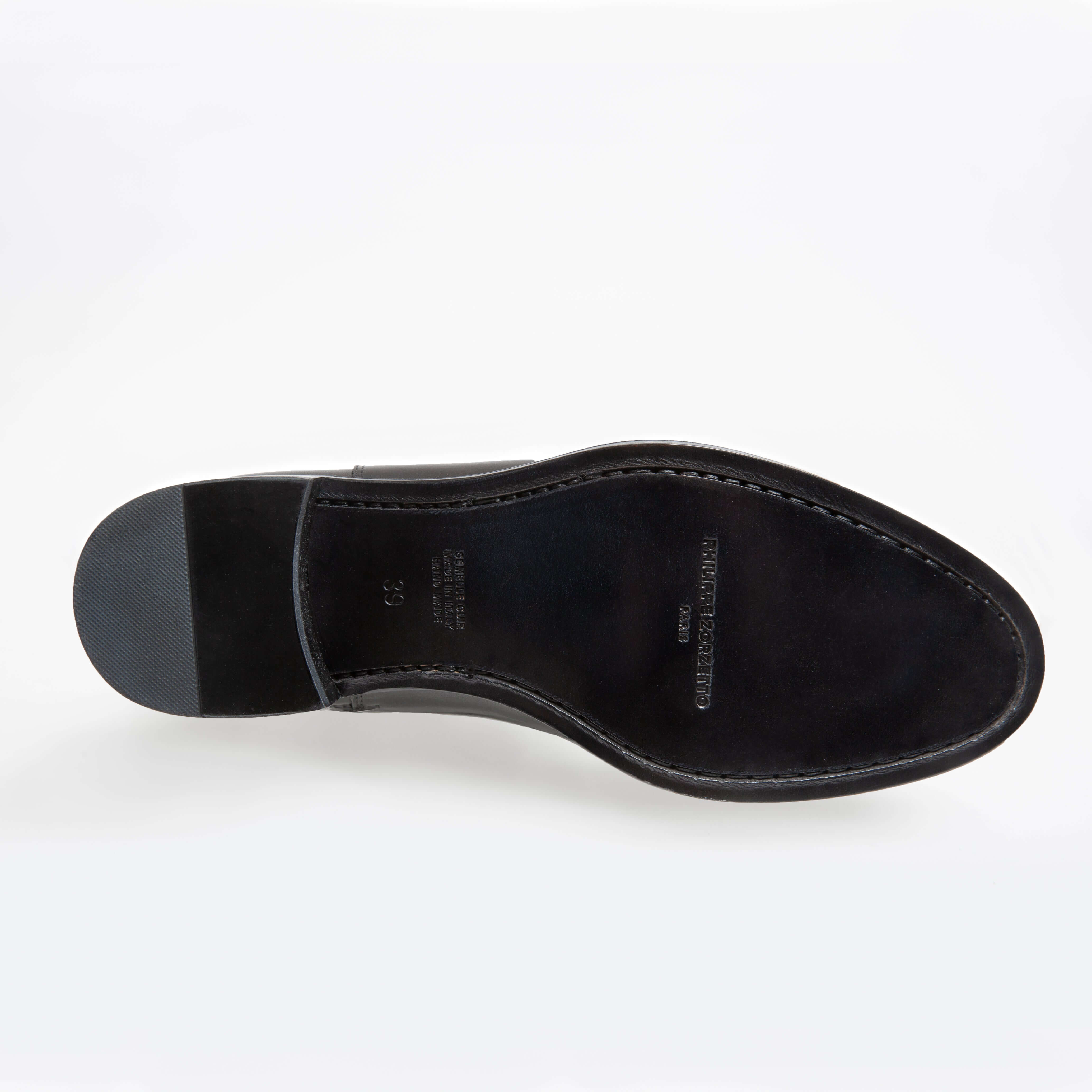 Mocassin Serge en cuir embossé python noir