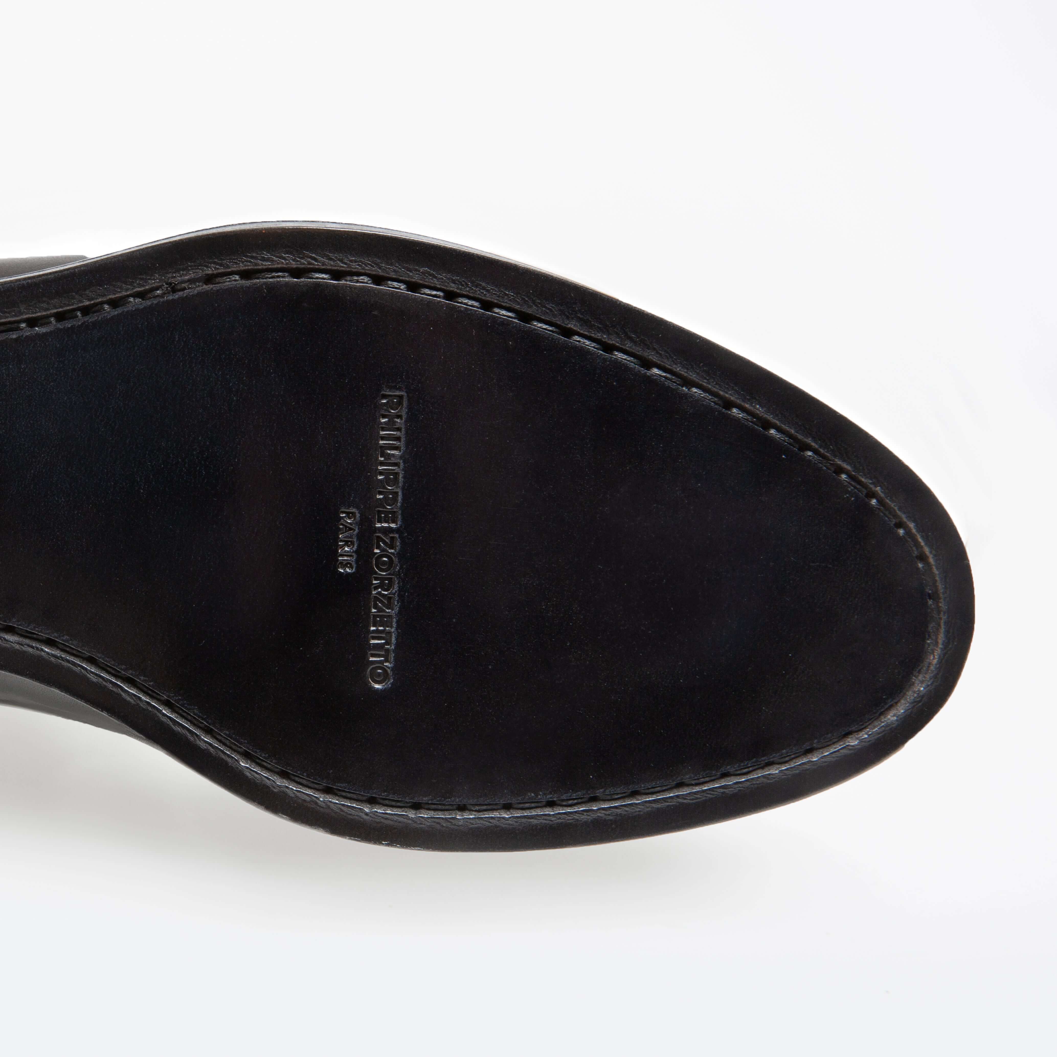Mocassin Serge en cuir de veau lisse noir