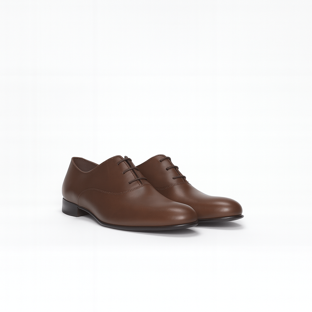 Richelieu Charles en cuir de veau lisse chocolat