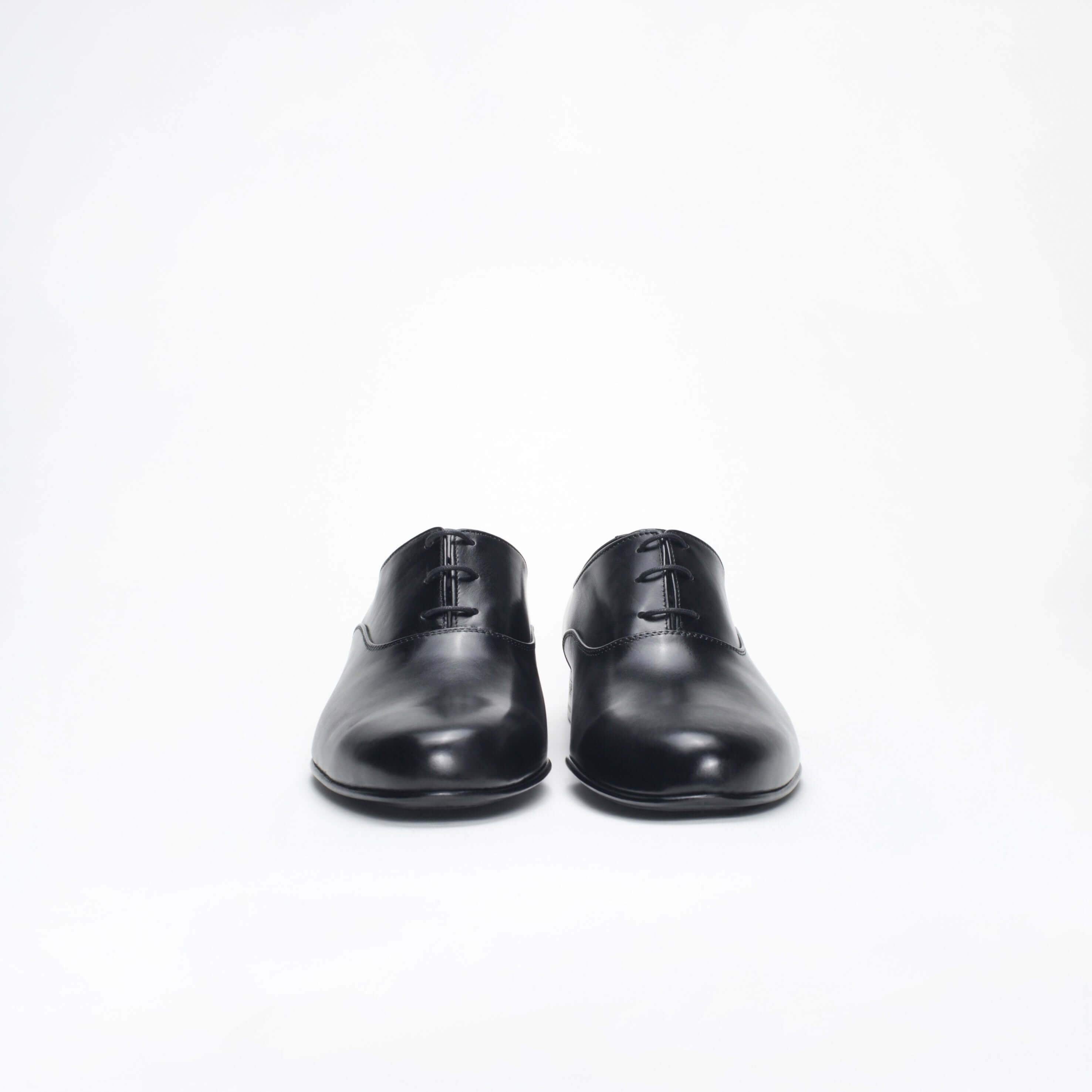 Richelieu Charles en cuir de veau lisse noir