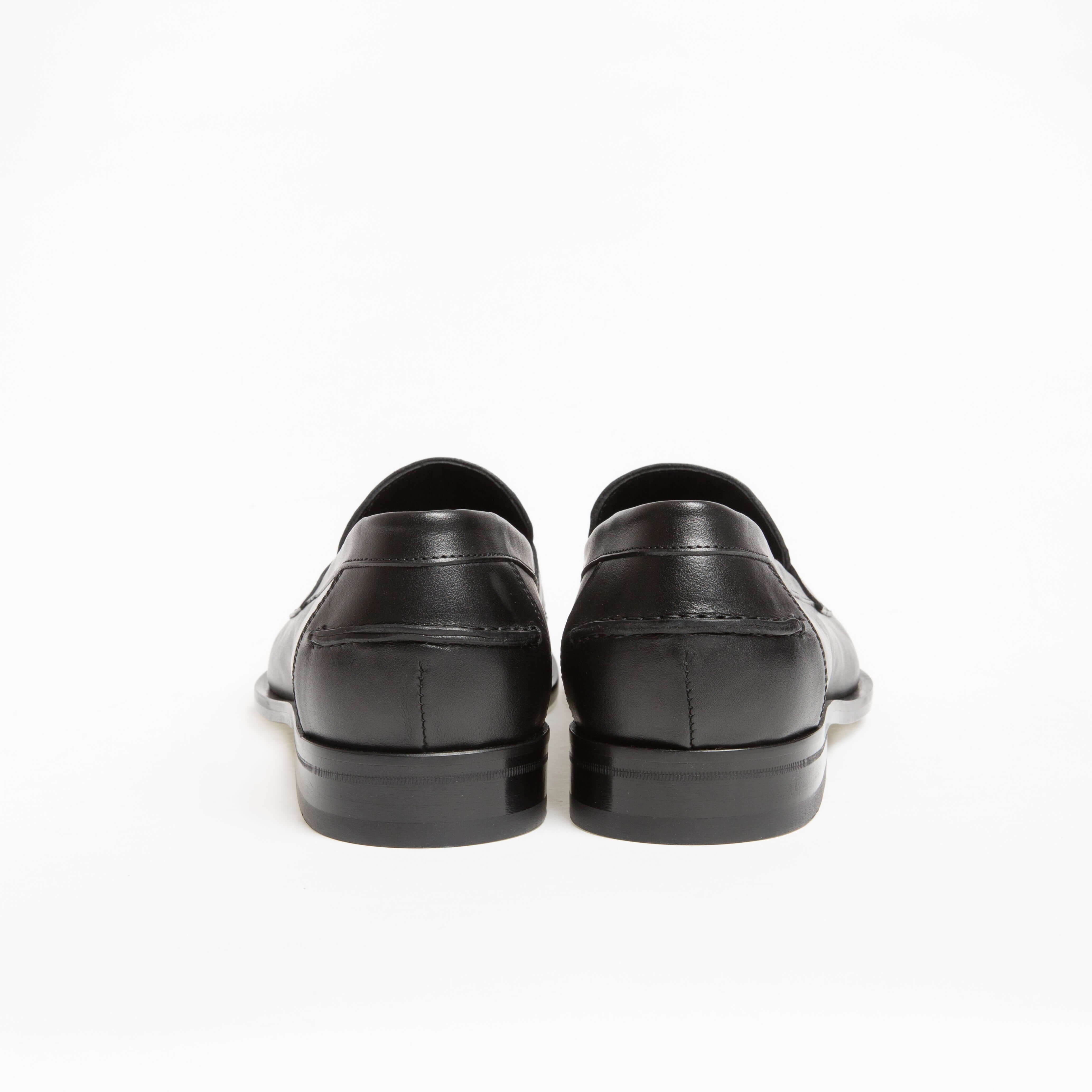 Mocassin Rudolph en cuir de veau lisse noir