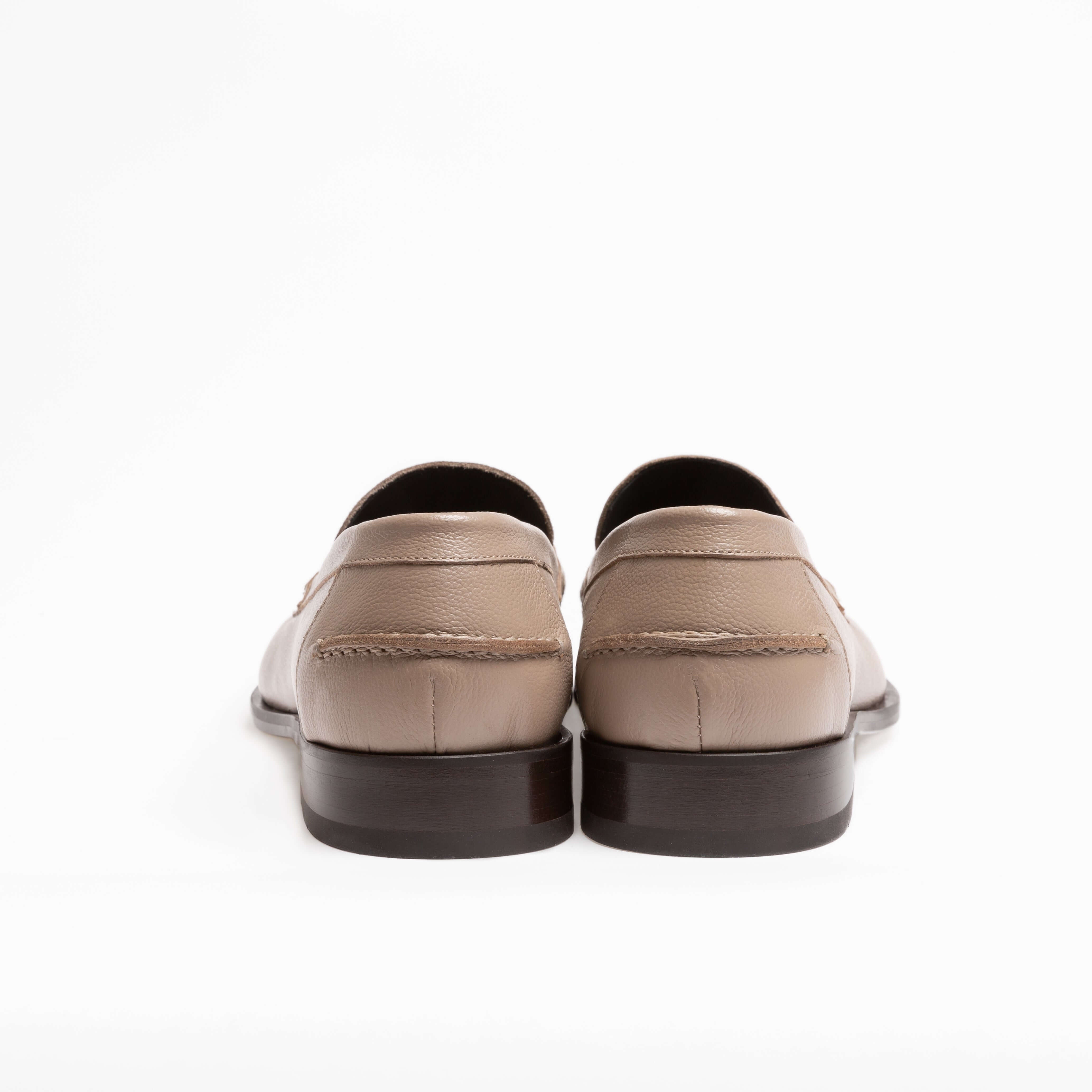 Mocassin Rudolph en cuir de veau lisse taupe