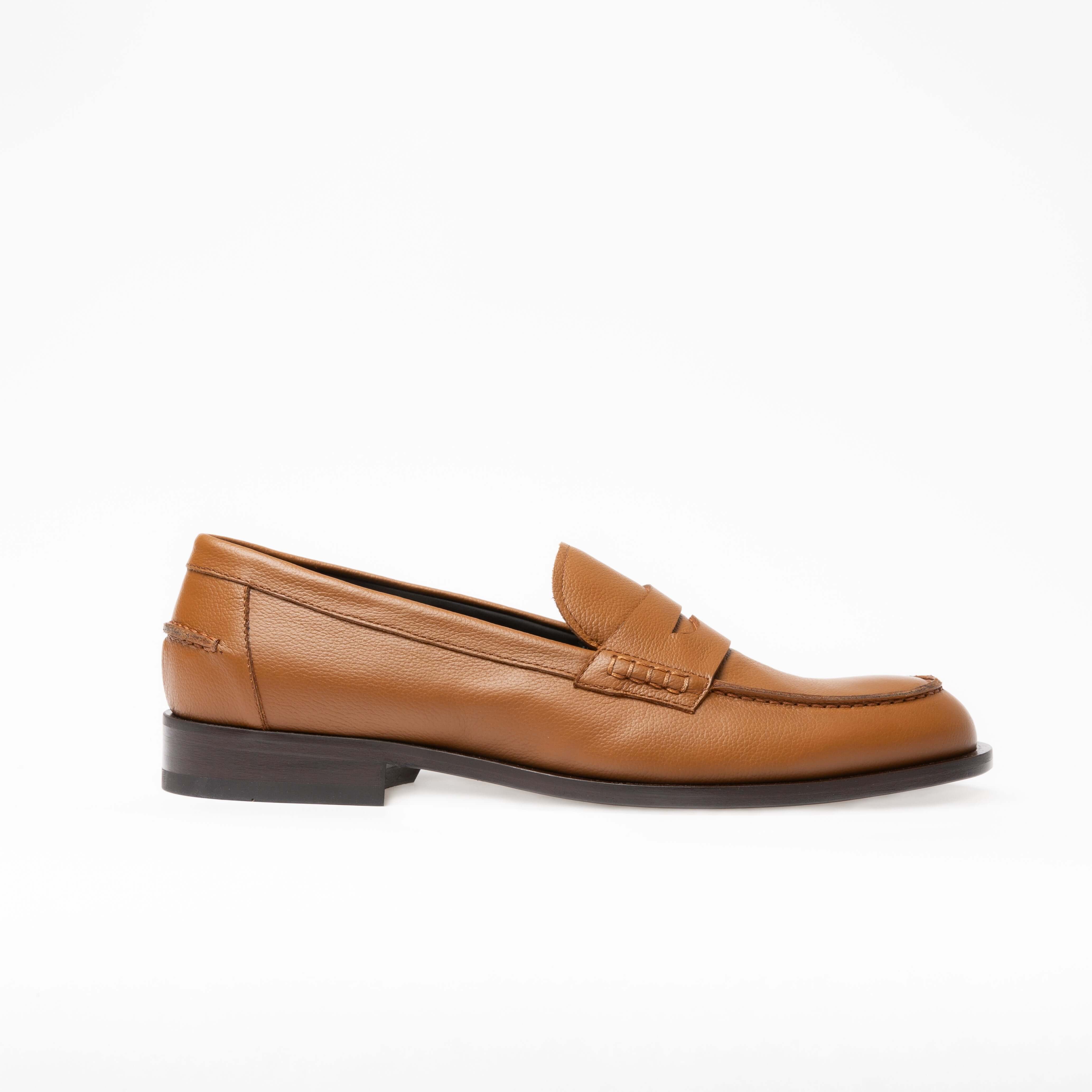 Mocassin Rudolph en cuir de veau lisse camel