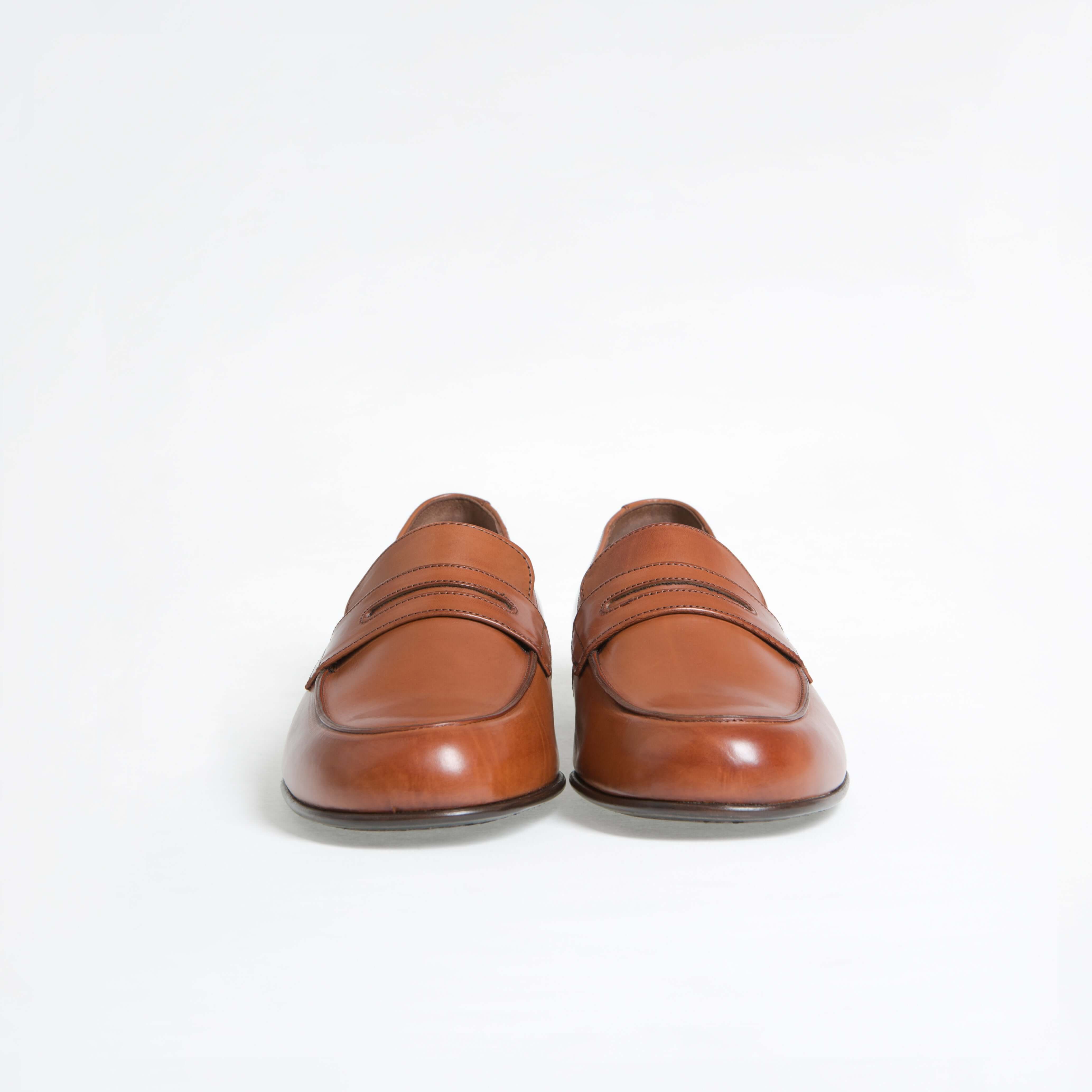 Mocassin Serge en cuir de veau lisse camel
