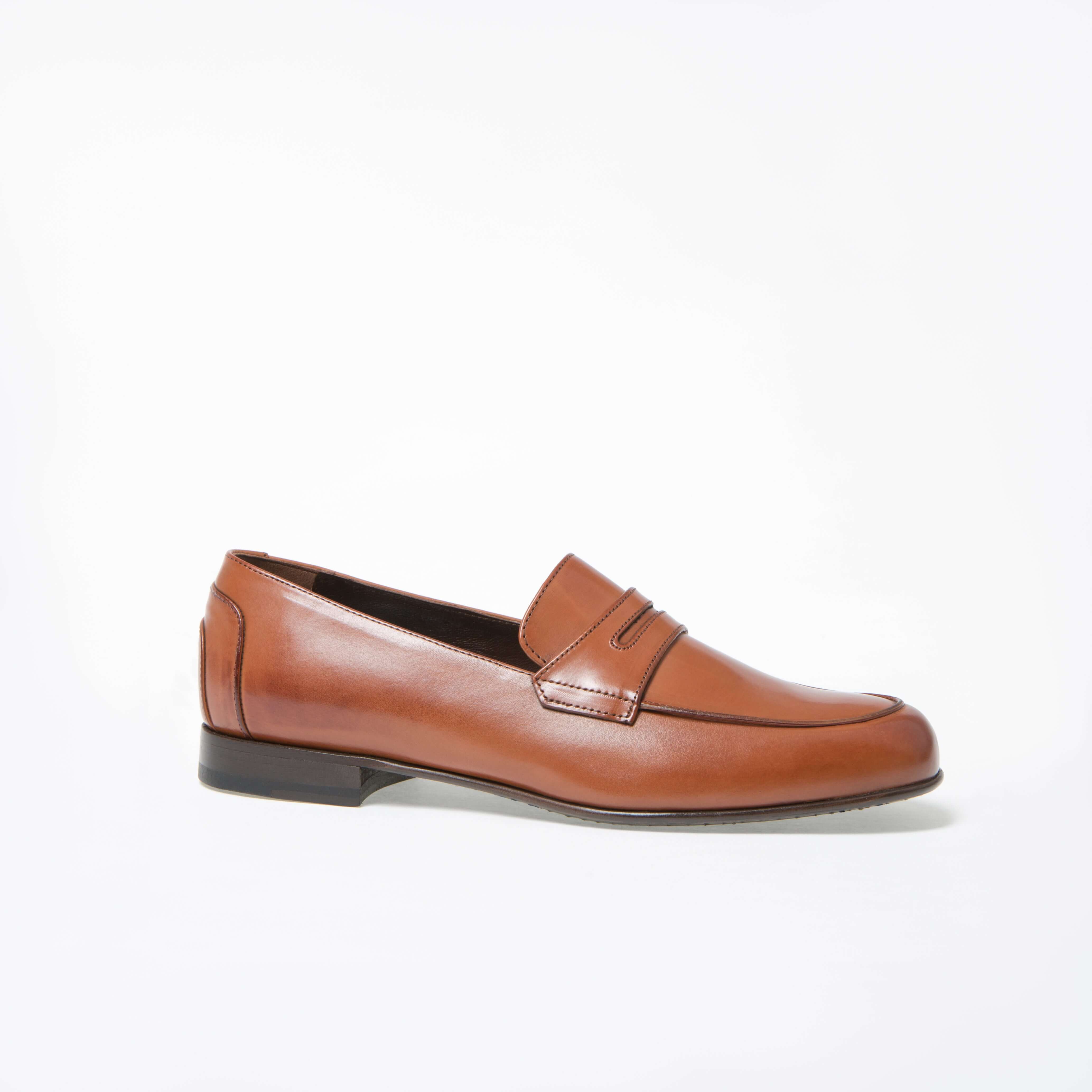 Mocassin Serge en cuir de veau lisse camel