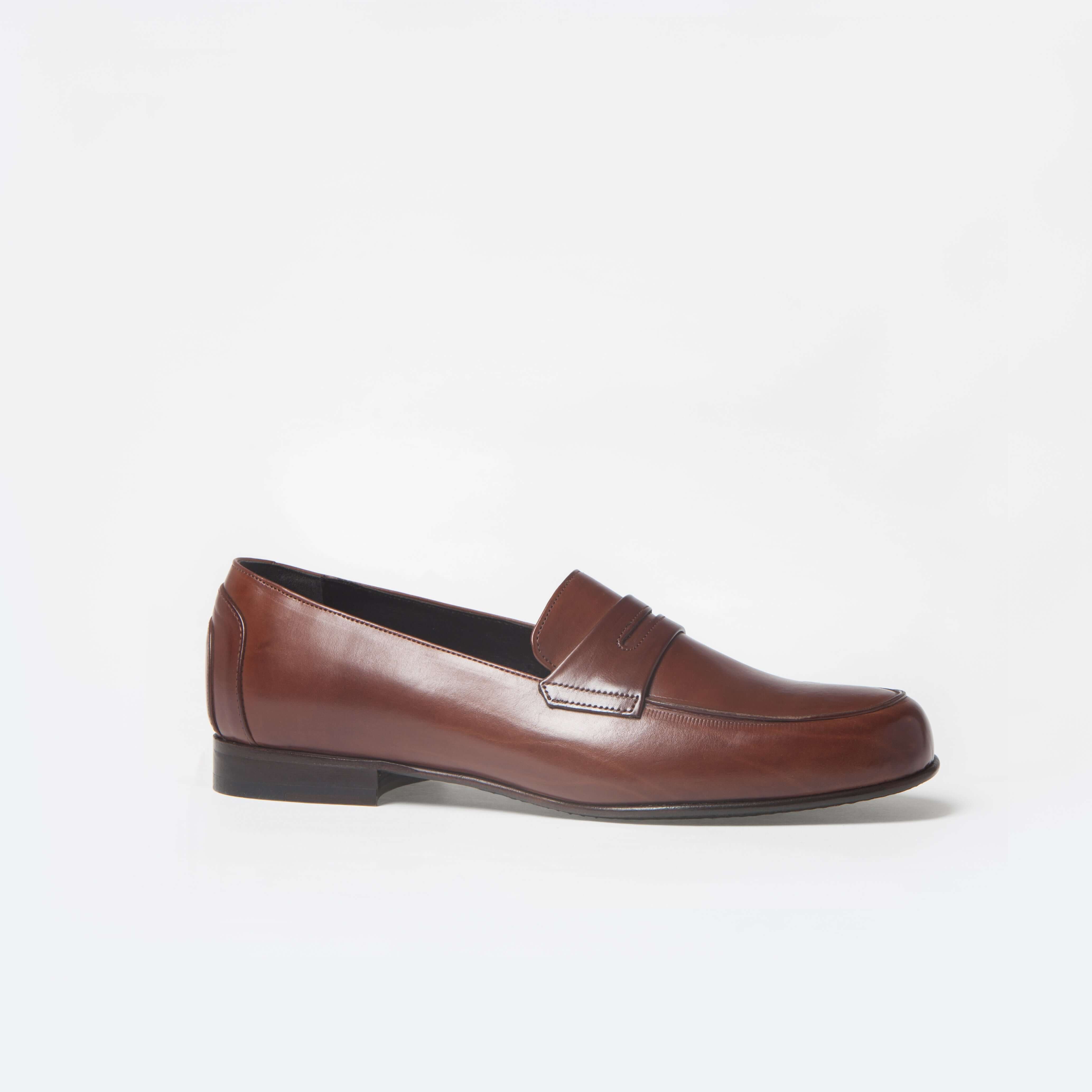 Mocassin Serge en cuir de veau lisse chocolat