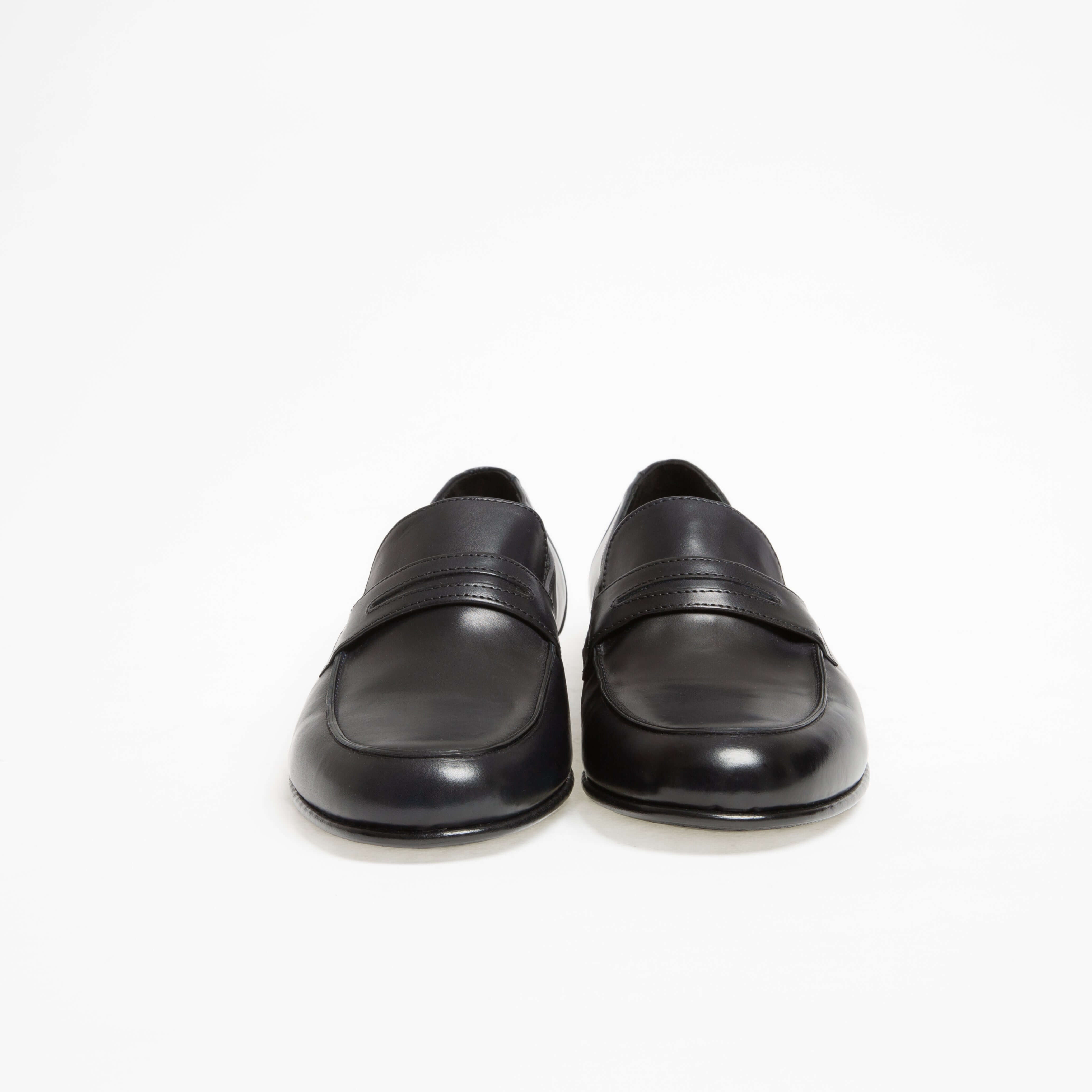 Mocassin Serge en cuir de veau lisse noir