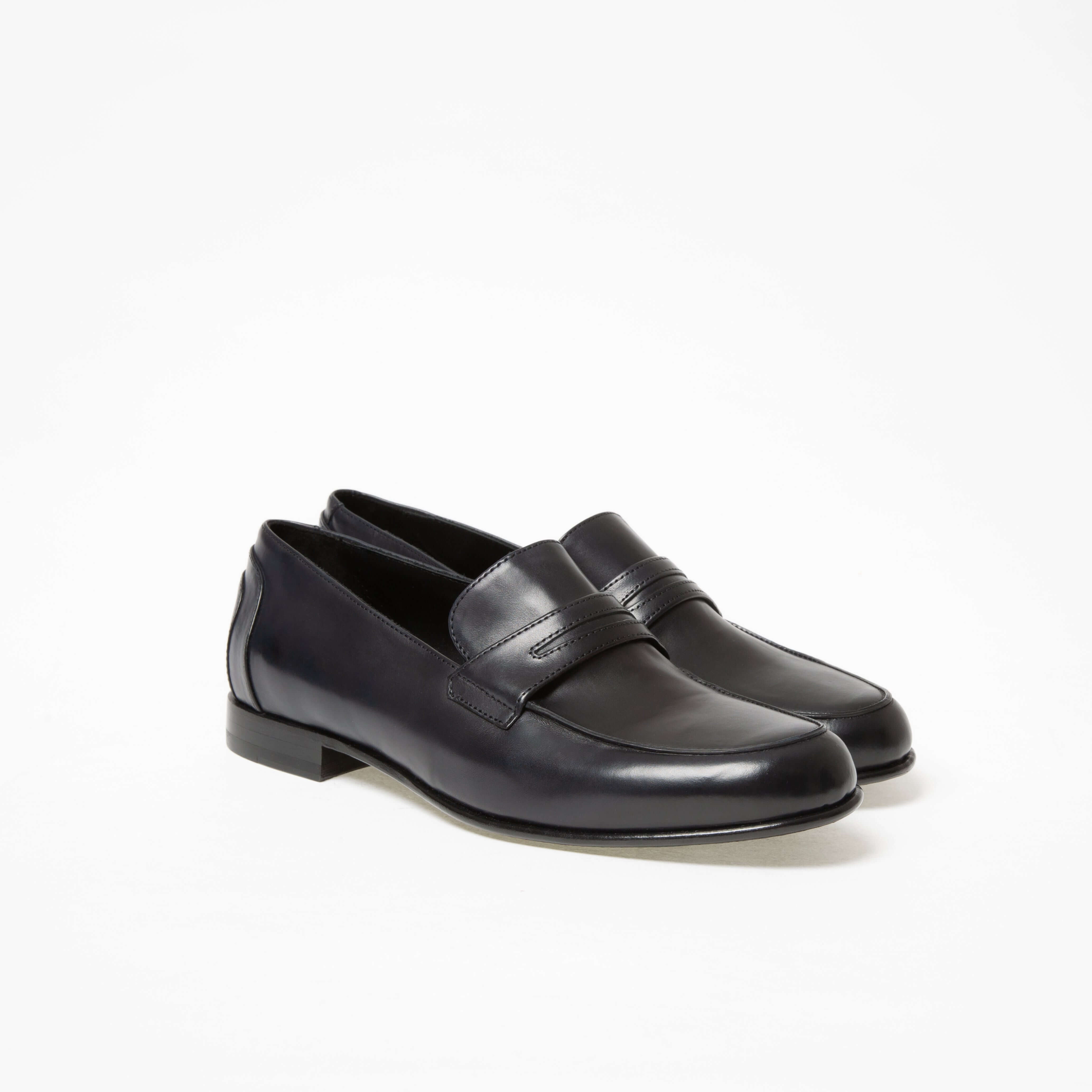 Mocassin Serge en cuir de veau lisse noir