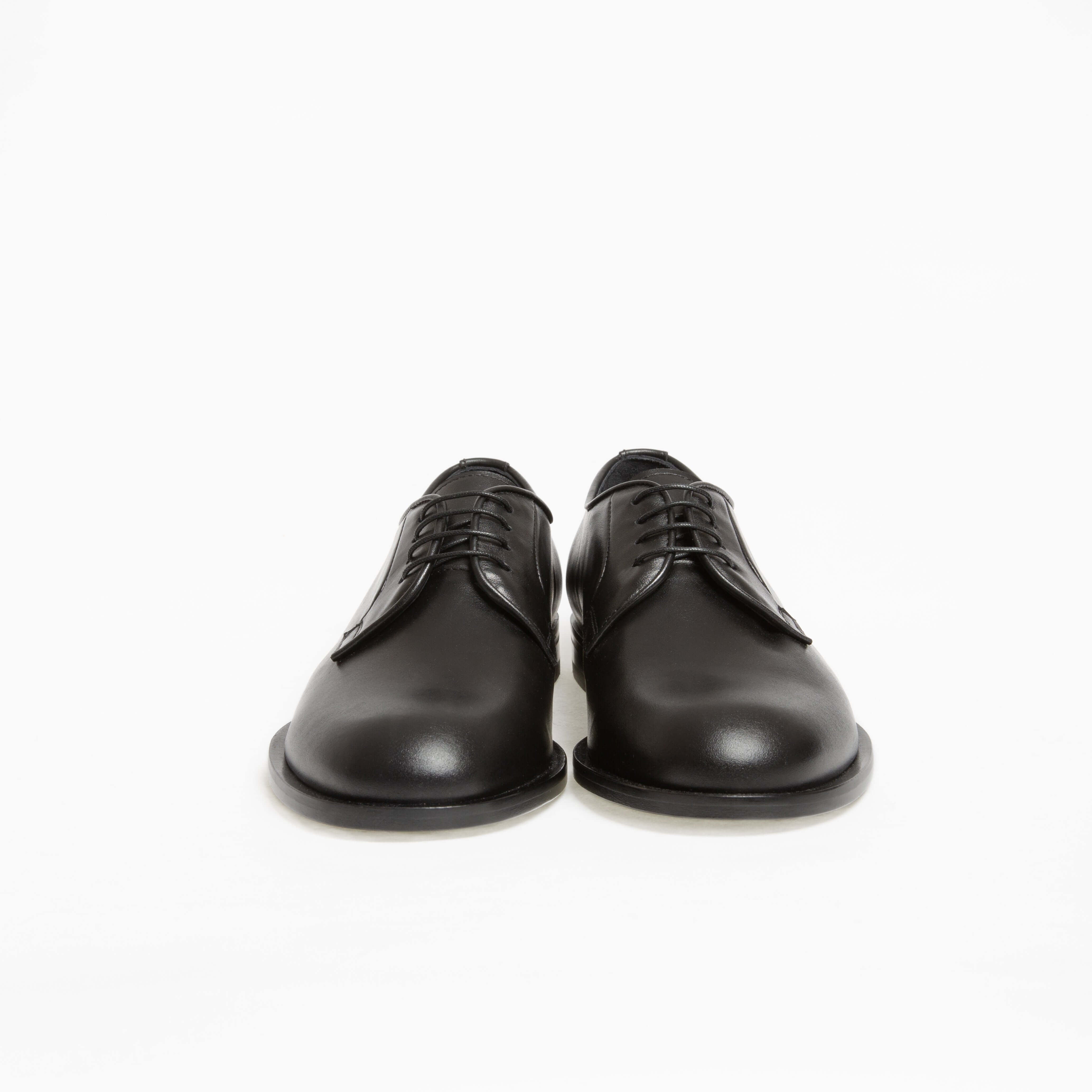 Derby Yves en cuir de veau lisse noir