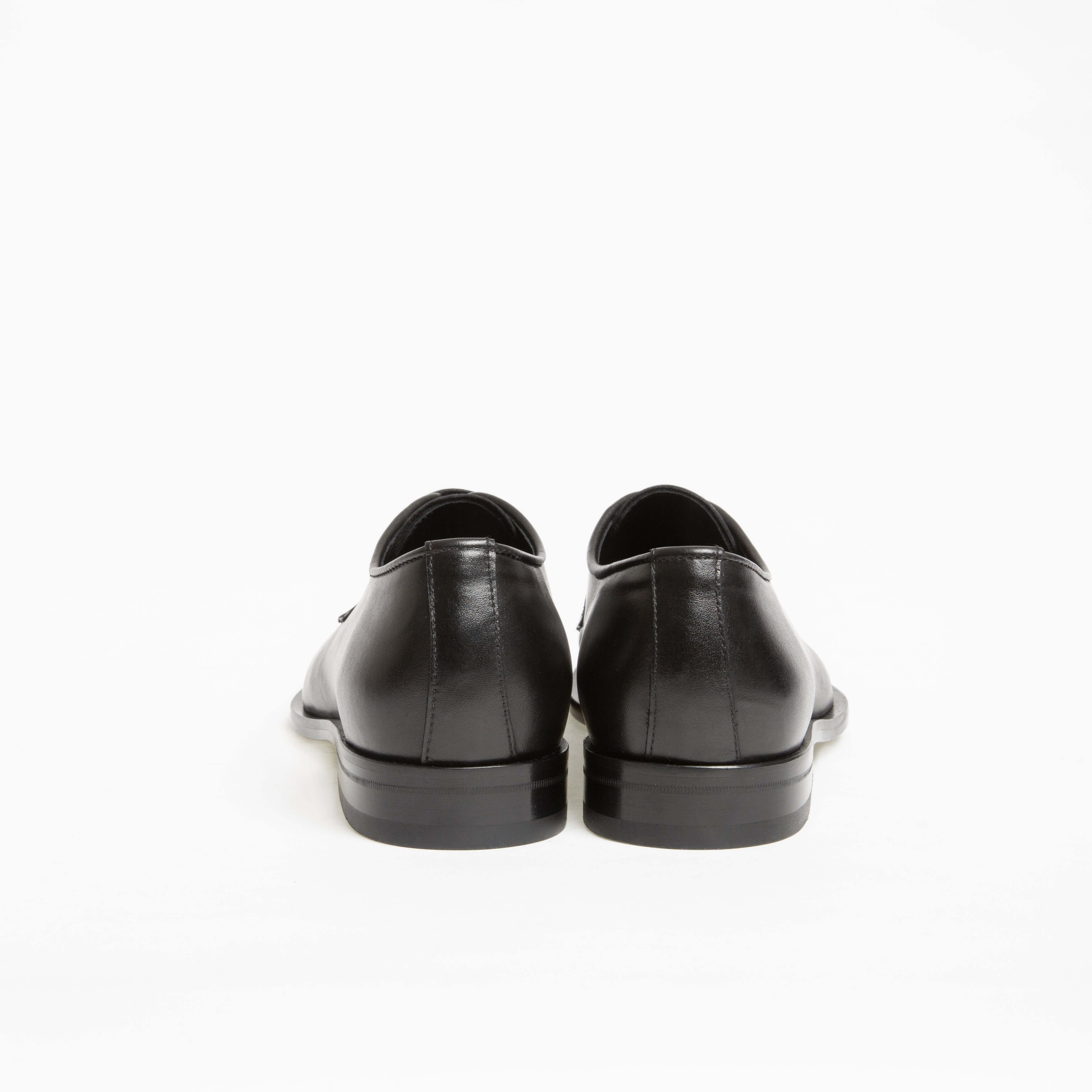 Derby Yves en cuir de veau lisse noir